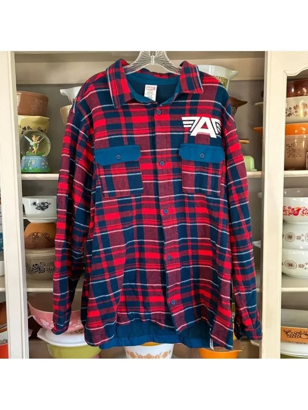 Disney Parks Marvel Captain America Flannel Button-Up Jacket - Size XXL